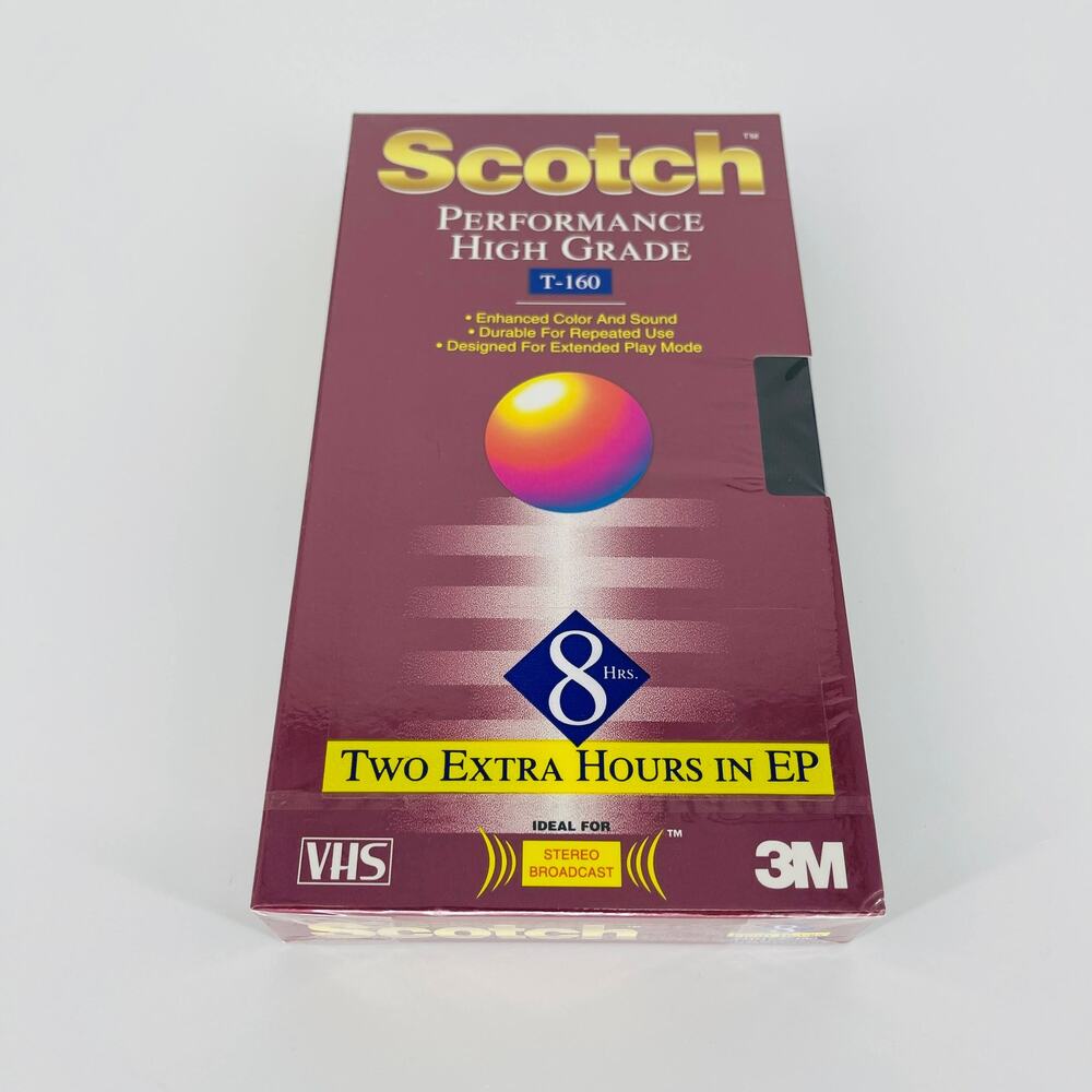 Scotch Performance High Grade T-160 VHS 8 hrs Blank Tape Video Cassette  - New